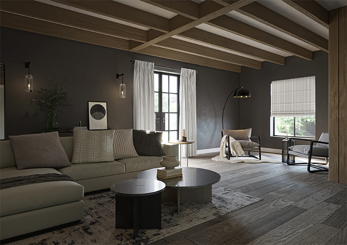 Lace Stripes, Jet - Made to Measure Curtains - Image 8